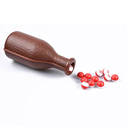 belieflaw Kelly Pool Shaker Bottle with 16 Numbered Marbles Tally Peas/Balls