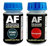 Pennarello per vernice FORD XSC2790 Verde Bavaria Perol + Set di vernice trasparente per auto da 50 ml
