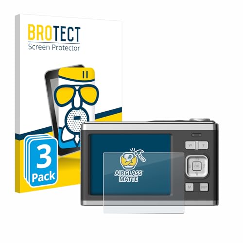 brotect Anti-Glare Glass Screen Protector Matte compatible with Rollei Compactline 10X (3 Pack) - Anti-Scratch 9H Protection Film