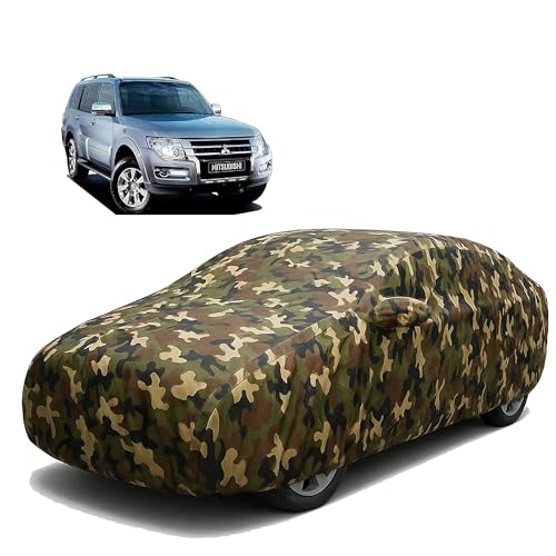 Image of Sulfar 100% Waterproof Car Body Cover Compatible with Mirror for Mitsubishi Montero with Long Lasting Durable Material (Triple Stitched, Full Bottom Elastic, Camouflage Army)