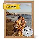 MARCOFOTO Marco de Fotos 30x40 cm Madera Portafotos de Pared en MDF con Plexiglas - Ideal para Diplomas, Pósters y Fotografías - Decoración Hogar y Oficina