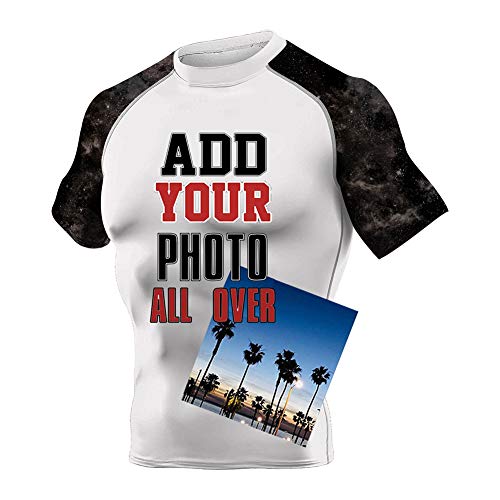 Add Your Photo Logo Text Mens Dry Fit Short Sleeve Compression Sports Trainning Shirt3