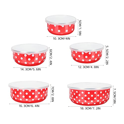 Set de 5 tazones para mezclar con tapas esmaltadas 500ml miniatura 5