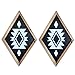 Southwestern Aztec Wall Decor, Geometric Wood Wall Art Print Tribal Boho Western Decorations For Home Living Room Bedroom Nursery Diamond Framed Hanging Farmhouse Style Rustic Artwork Modern(Black)