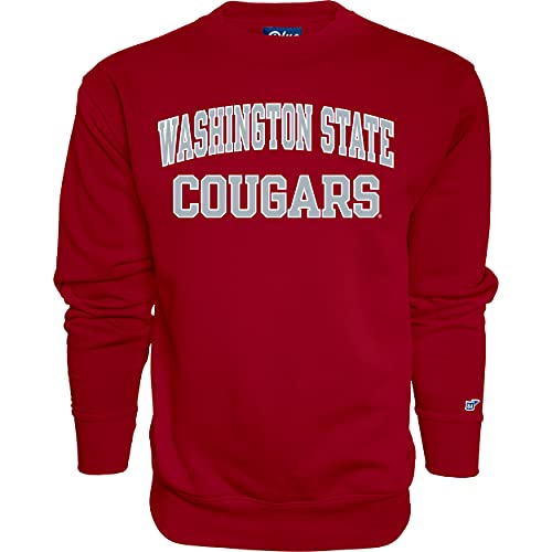 Blue 84 Men's Washington State Cougars Crewneck Sweatshirt Arched Team Color, Team Color, Small