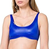 Acabado brillante Calvin Klein Bralette-rp Parte Superior de Bikini, Sapphire Blue, L para Mujer