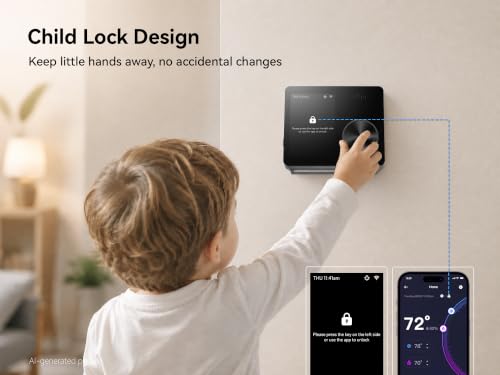 vine Smart Thermostats for Home with Large Knob - WiFi Thermostat for House with Nightlight, 7x8Period Programmable Compatible with Alexa, Google Assistant, Energy Saving, C-Wire Required — view 6