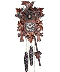 Pobking Engstler Quartz Cuckoo Clock 5 Leaves, with Singing Bird,Night Mode and Swinging Pendulum