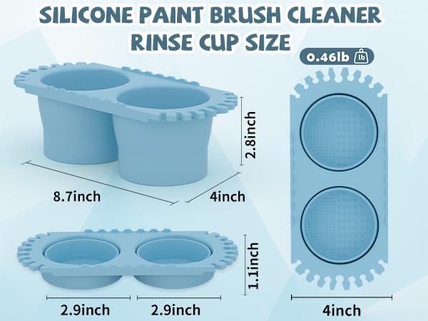 Paint Brush Cleaner Cup - Foldable Silicone Brush Cleaning Rinse Cup with Dual Cleaning Compartments and Brush Holder, Suitable for Acrylics, Watercolors, and All Art Supplies - Image 2
