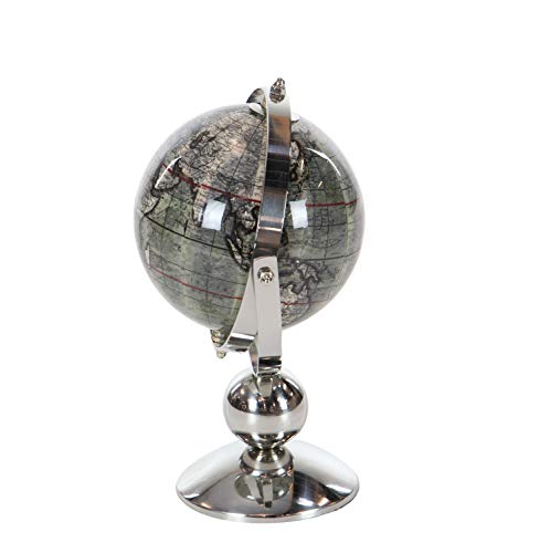 Deco 79 Stainless Steel Globe, 8" X 5" X 9", Silver #TOP3