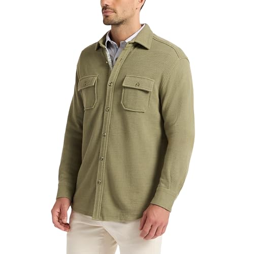 Robert Graham Men's Wayne Long Sleeve Waffle Knit Button Down