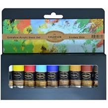 Charvin Extra-Fine Artists' Acrylic Paints - Luxurious Professional Artist Paint Created to Mimic The Colors of Nature - [Basic Set of 9-20ml Tubes]