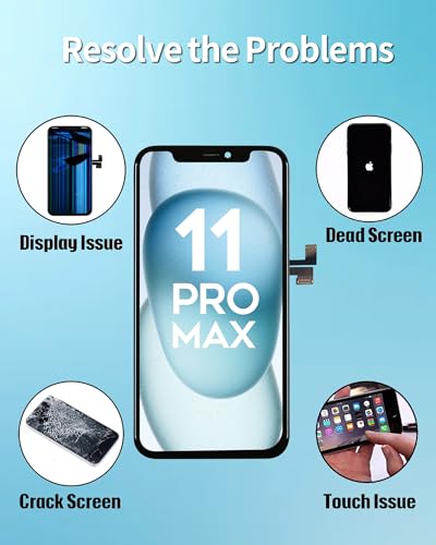 Ayake for iPhone 11 Pro Max Screen Replacement, 6.5-inch LCD Display Full HD and Touch Digitizer Assembly True Tone Programmable Face ID Remains with Tool Kits, for Model A2161, A2218, A2220 - Thumbnail 2