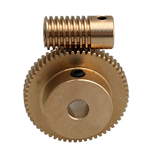 Image of 0.5 Modulus Brass Metal Speed Reducer with 60 T Wheel 5mm Bore Gear Shaft (Pack of 2)