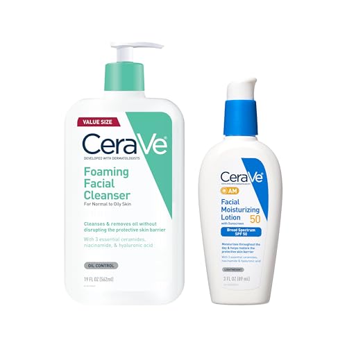 CeraVe Foaming Facial Cleanser, Daily Face Wash, 19oz AM Facial M...