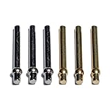 Standard Metal Cribbage Pegs with Velvet Pouch - Set of 6 (3 Brass, 3 Silver)