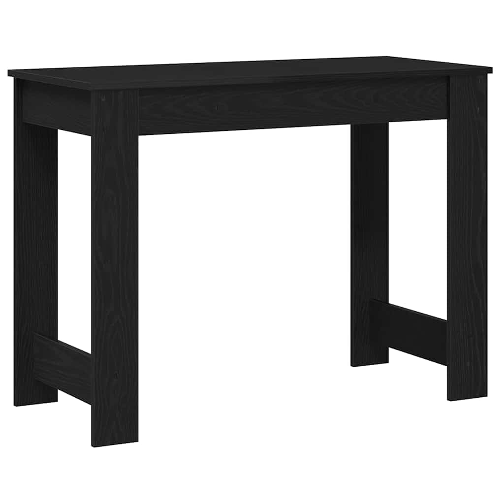 Biurko czarne drewno 100 x 45 x 75 cm z dużą powierzchnią roboczą i miejscem do przechowywania, wszechstronne biurko komputerowe do biura, biura domowego, gabinetu, wyposażenia biura