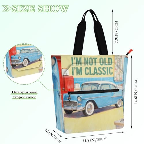 Bolsa de mano infantil resistente estilo coche retro de los años 50 4