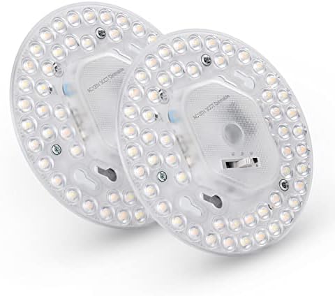 Temgin 2 Pack 5in 24W Dimmable LED Engine Retrofit Kit for Ceiling Fan Lamp Replacement with 2200LM - Choose from 3CCT(3000K/4000K/5000K) for a Customized Lighting Experience, ETL Listed