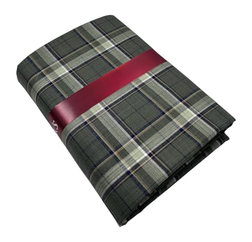 Image of JHABAK'S Cotton Blend Unstitched Checkered Fabric for Men - 2.35m Shirt Piece / 3m Kurta Piece - Width 36 Inches