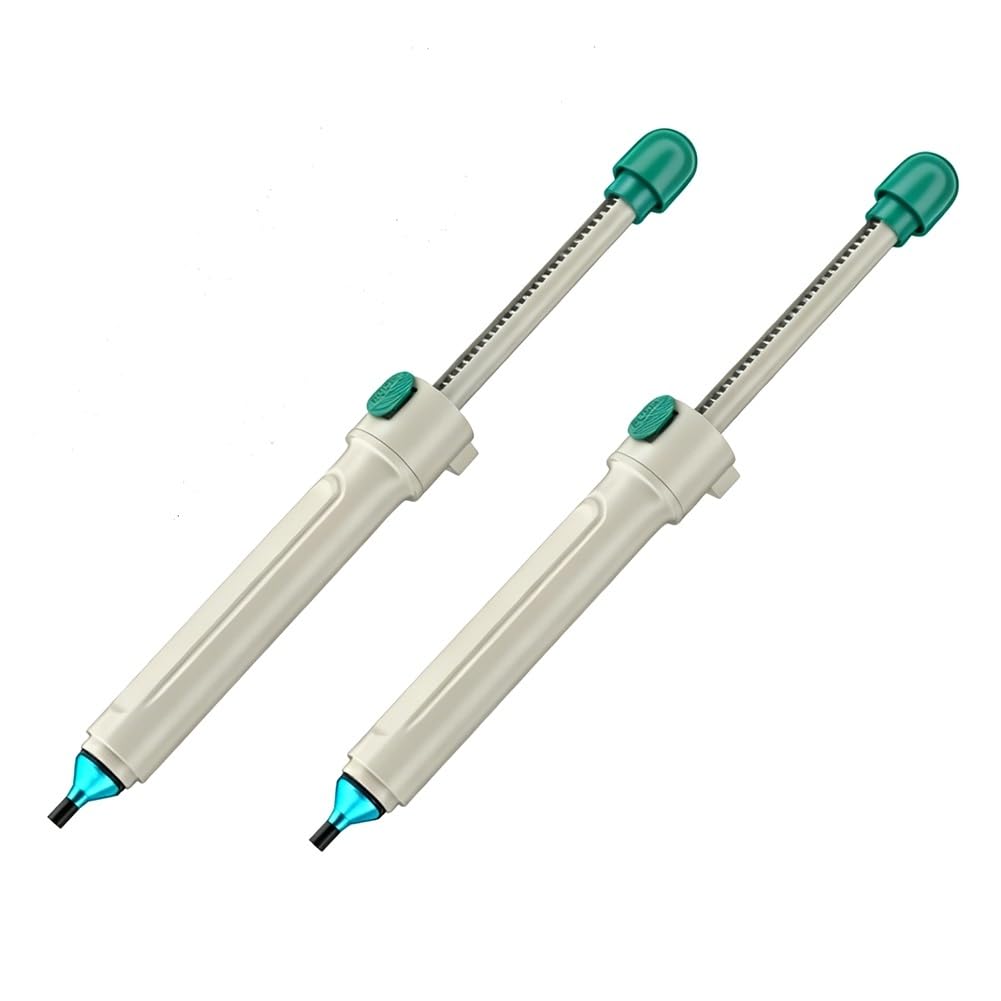 Aundhegrtt 2pcs Desoldering Pump Manual Solder Sucker Vacuum Strong Suction Heat- Desolder Tool for Electronics Repair DIY
