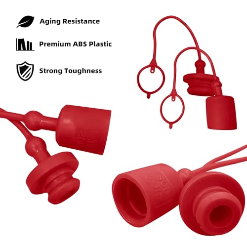 Image of 5 Sets Hydraulic Coupler Dust Cap1 /4 inch inch, 3 /8 inch inch, 1 /2 inch inch, 3 /4 inch inch, 1 inch inch Male Dust Cap and Female Plug Cover, ISO 5675 Pioneer Hydraulic Quick Coupler Cover Fittings, Red Cap with Retention Ring