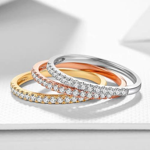 Blocaci 0.25CTW Moissanite Stackable Rings for Women Eternity Bands Wedding Band 925 Sterling Silver 10K 14K 18K Gold4