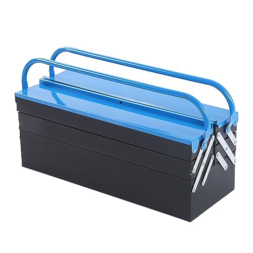 Boîte de rangement d'outils métallique à 5 plateaux dépliables - 4