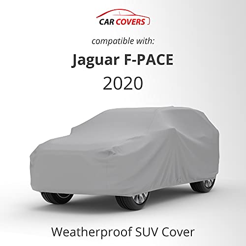 CarCovers Weatherproof SUV Cover & Warranty Compatible with Jaguar 2020 F-PACE - Outdoor Cover Theft Cable Lock SUV Accessories Better Than Waterproof