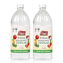 Liebers White Vinegar All-Natural Distilled White Vinegar Non-Gluten and Non-GMO Vinegar for Cleaning Purpose and Cooking 32oz White Distilled Vinegar Bulk Vinegar 5 Percent Acidity Pack of 2