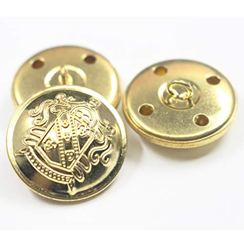 KENDANY 14 Piece Metal Blazer Button Set - for Blazer, Suits, Sport Coat, Uniform, (Gold18mm-23mm)(0.71in-0.9in)