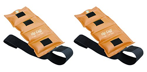 The Cuff Deluxe Ankle and Wrist Weight - 3 Pound, Gold - Set of 2