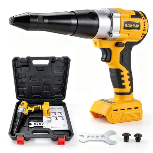 Cordless Rivet Gun Tool for Dewalt 20V Max Battery(No Battery) Brushless Electric Automatic Rivet Gun Brushless Motor for Rivets 1/8 5/32 3/16 for Metal Plastic and Leather