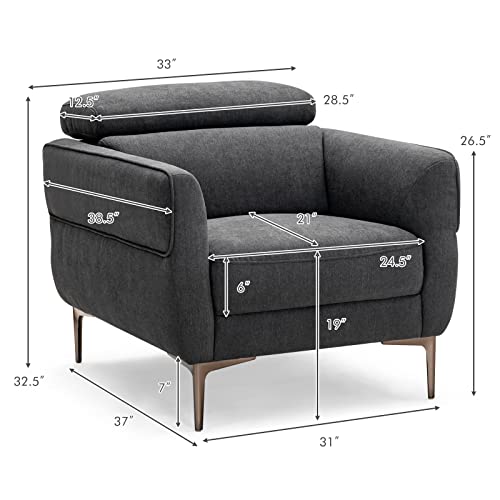Sillón Plegable Tela Gris miniatura 3