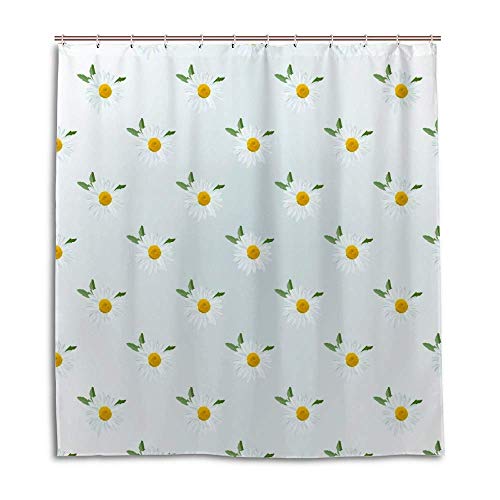 Rideau de douche polyester avec crochets pour salle de bain motifs fleurs colorées - 2