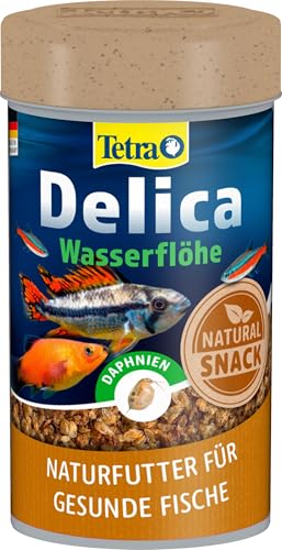 Tetra Delica Daphnia Naturfutter - 100% sonnengetrocknete Wasserflöhe, natürliche Snacks für Zierfische, 100 ml Dose