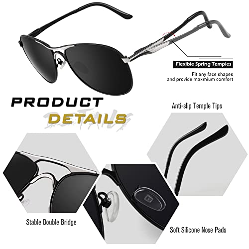 Image of GQUEEN Classic Pilot Polarized Sunglasses Men Women Retro Shades UV400 MOS1