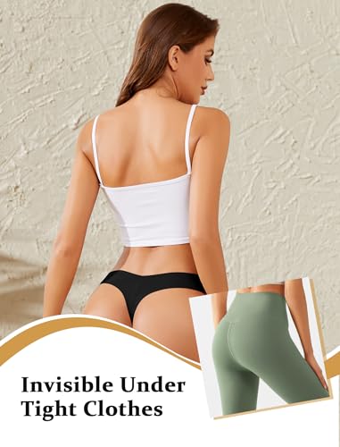 ANSUKOO Women's Seamless Thong Underwear 6 Pack,No Show Invisible Panties,Soft Comfortable Tanga for Ladies Female Workout3
