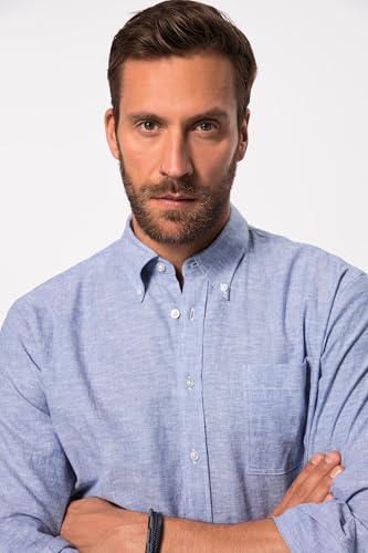 Chemise lin mélangé JP 1880 à col points boutonnés coupe modern fit - 3
