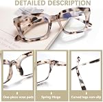 4 Pack Progressive Multifocus Reading Glasses for Women Oprah Style Blue Light Blocking Computer Readers