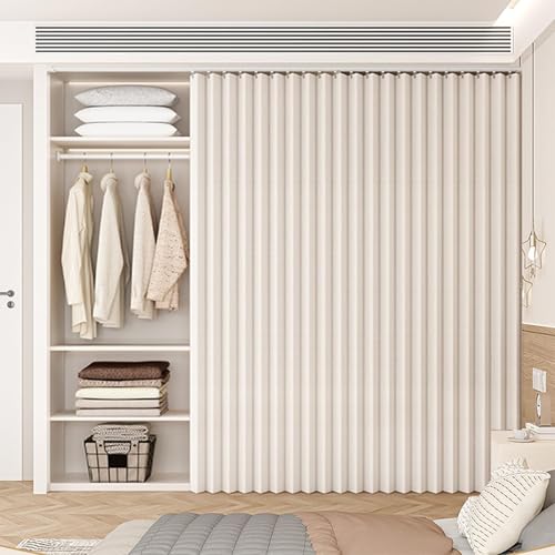 Single tree forest Cortinas Personalizables con rieles deslizantes multifuncionales, Ideales para zapateros, roperos y armarios.-Beige- W150cmxH200cm