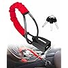Tevlaphee Steering Wheel Lock Seat Belt Lock Universal Anti Theft Device Car Lock Theft Prevention with 3 Keys for Car Security Fit Most Vehicles Truck SUV Van(Red)