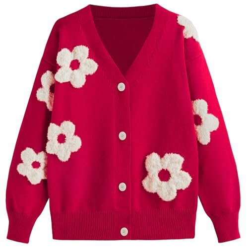 Image of CIDER Womens Cardigan V Neck Floral Cardigan for Women Knit Button Down 2024 Fall