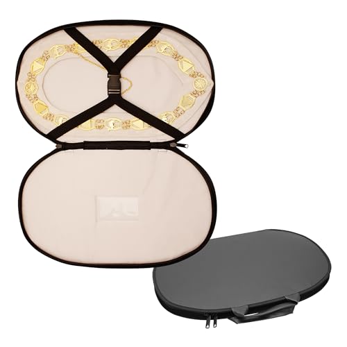 Collier Maçonnique Étui en Cuir Synthétique Noir Sac de Transport Franc-Maçon