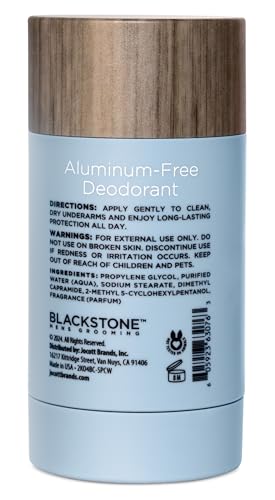 Image of Blackstone Men's Grooming Aluminum-Free Deodorant - All Day Odor Protection | Long Lasting Protection - Ocean Blue (2.82 oz)