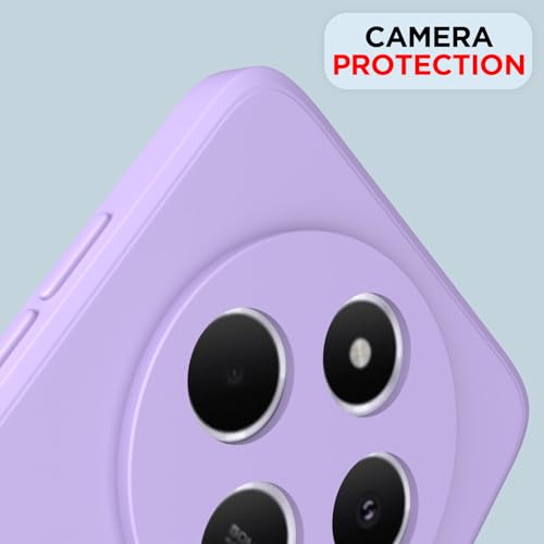 Image of Outlouders Back Cover for Redmi A4 5G / Redmi 14C 5G / Poco C75 5G | Camera Protection | Durable Soft Matte Silicone Bumper Case (Purple)