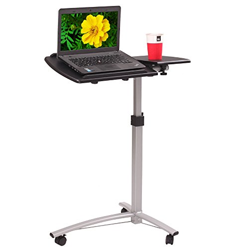 Soporte móvil ajustable para laptop con ruedas y mouse pad miniatura 2