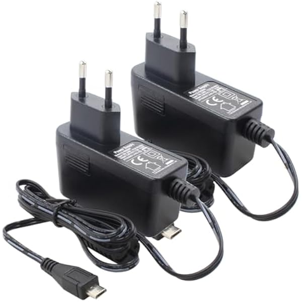 2 x zasilacz AC na DC 5 V 2 A z wtyczką micro USB do kamery monitorującej IPC
