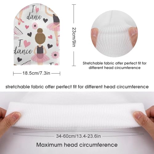 Ballerina Girls Kids Beanie Hat for for Girls Boys Children Cap Winter Knitted Chemo Cancer Headwear Accessories Gifts Decoration Black2