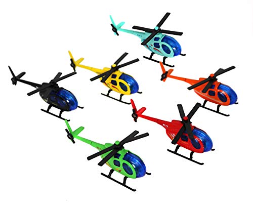 Metal Die Cast Helicopters in Assorted Colors - Set of 6 Helicopters